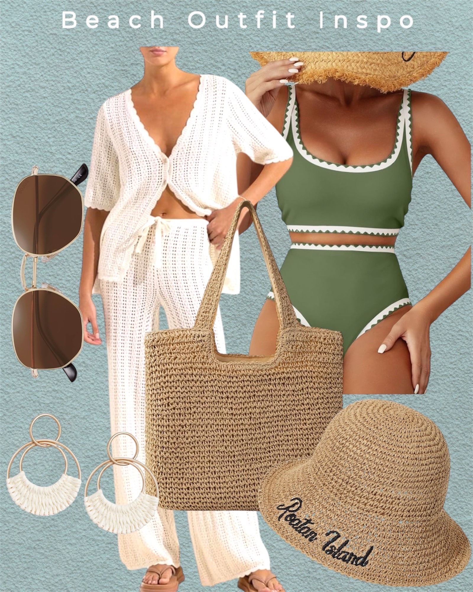 Amazon beach outfit inspo. Love the 2 piece swim coverup set. 




Vacation outfit idea, Amazon finds,
White outfit, Travel outfit, beach outfit, beach vacation outfit, beach vacay, summer style #LTKShoeCrush #LTKItBag

#LTKSwim #LTKTravel #LTKSeasonal #LTKSaleAlert #LTKootd