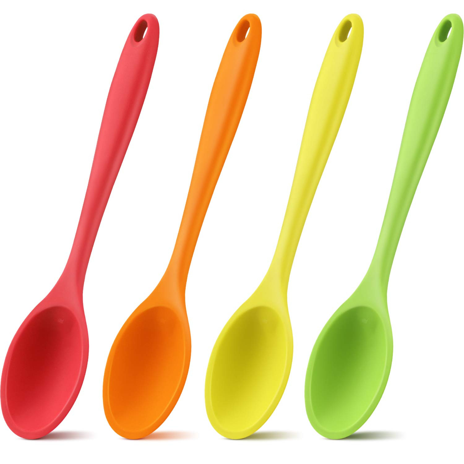 Shappy 4 Pieces Silicone Cooking Spoons 10.6 Inch Heat Resistant Kitchen Spoons for Mixing, Servi... | Amazon (US)