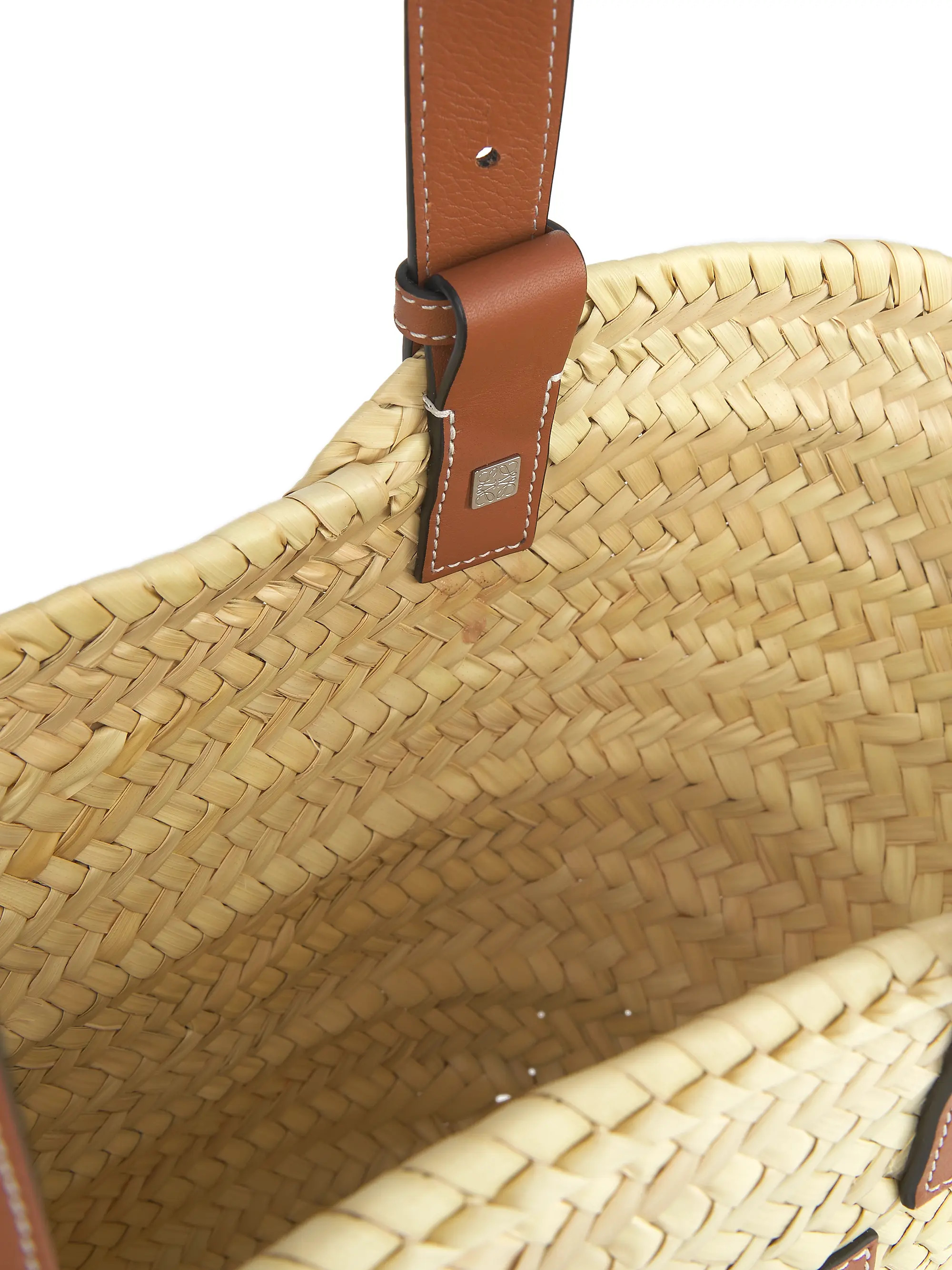 Medium Leather-Trimmed Woven Basket Bag | Saks Fifth Avenue