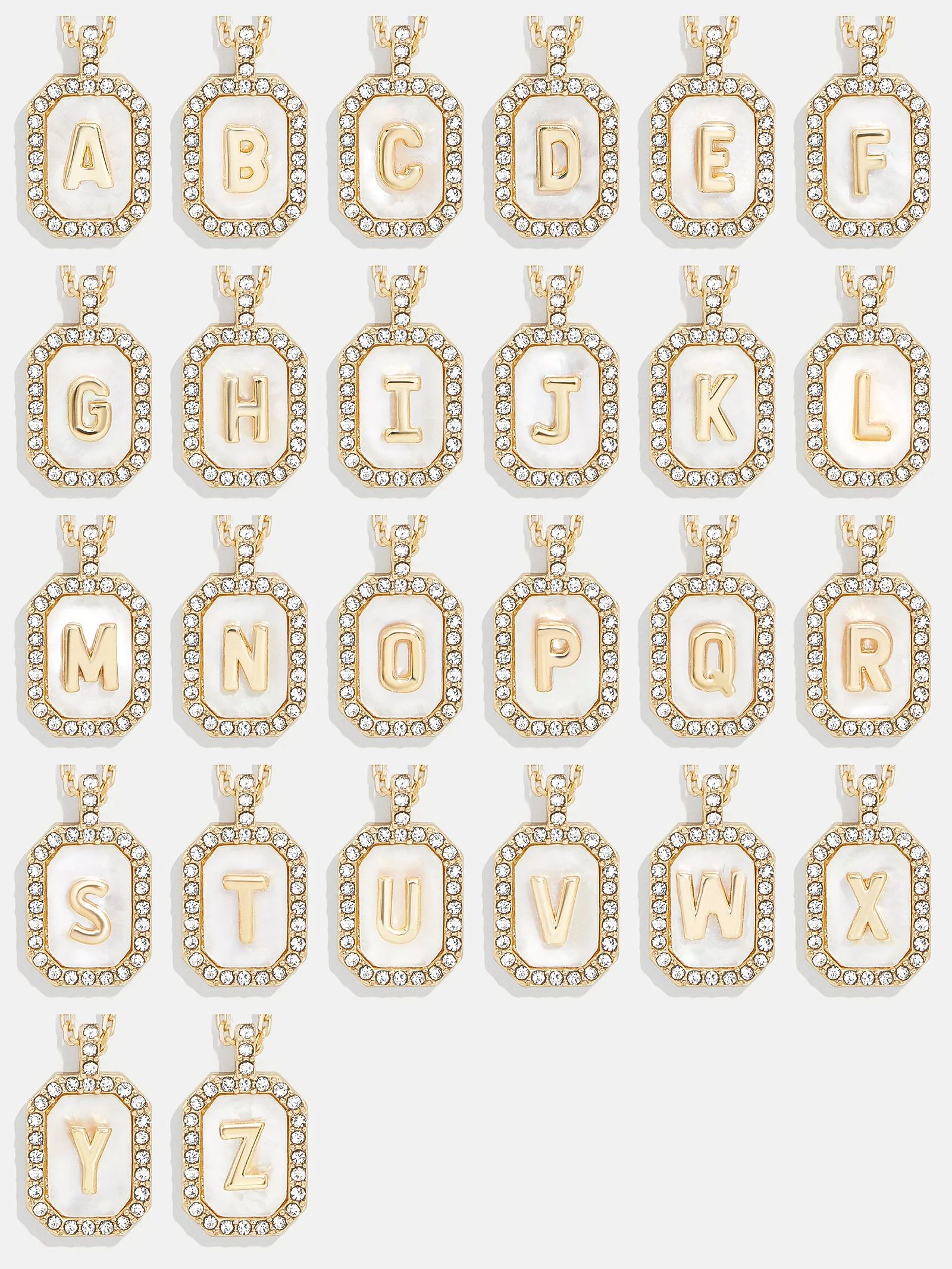 Gold & Mother of Pearl Initial Necklace - Mother Of Pearl | BaubleBar (US)