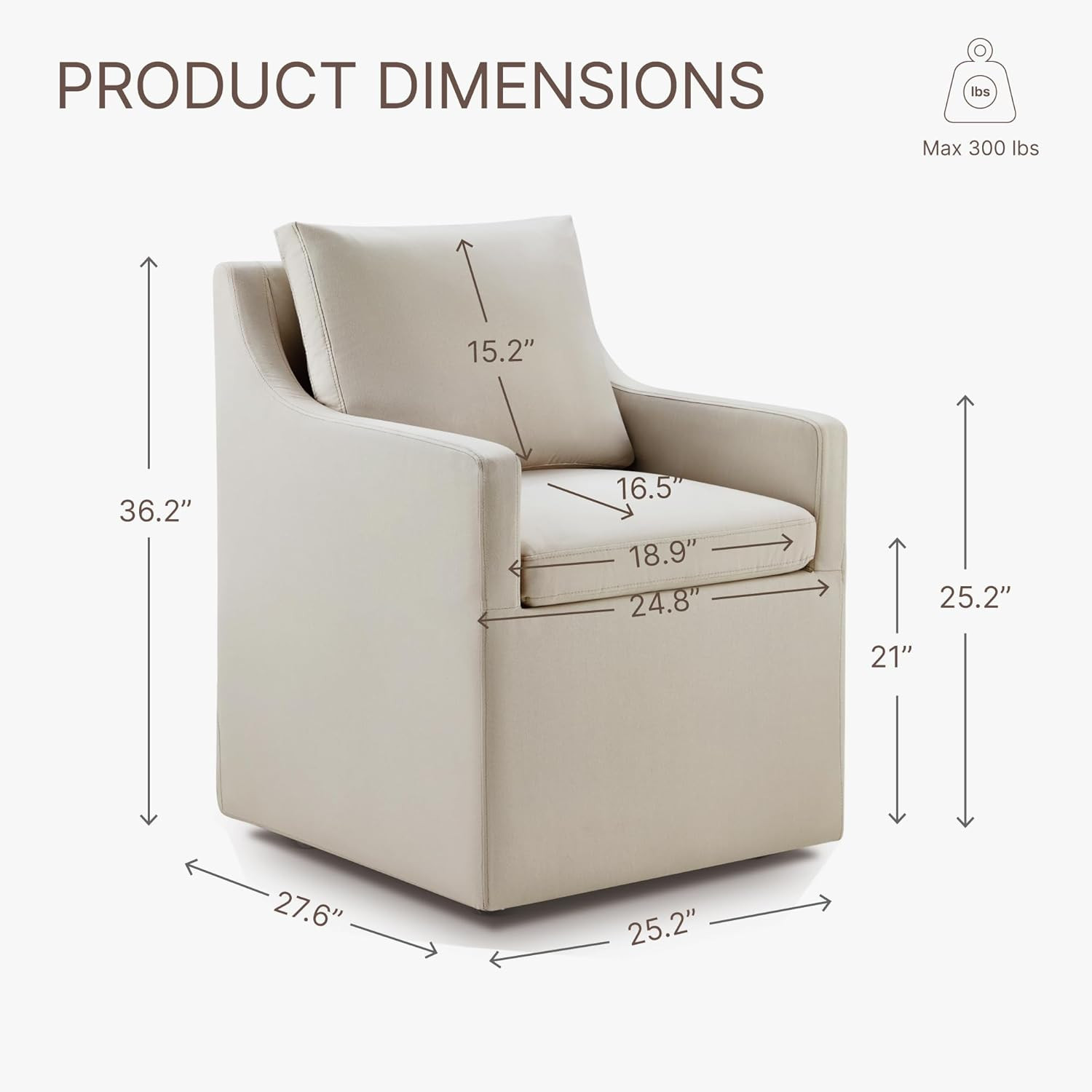 Upholstered Dining Chairs Set of 2, Washable Cover Modren Deskchair with 4 Casters & Hidden Stora... | Amazon (US)