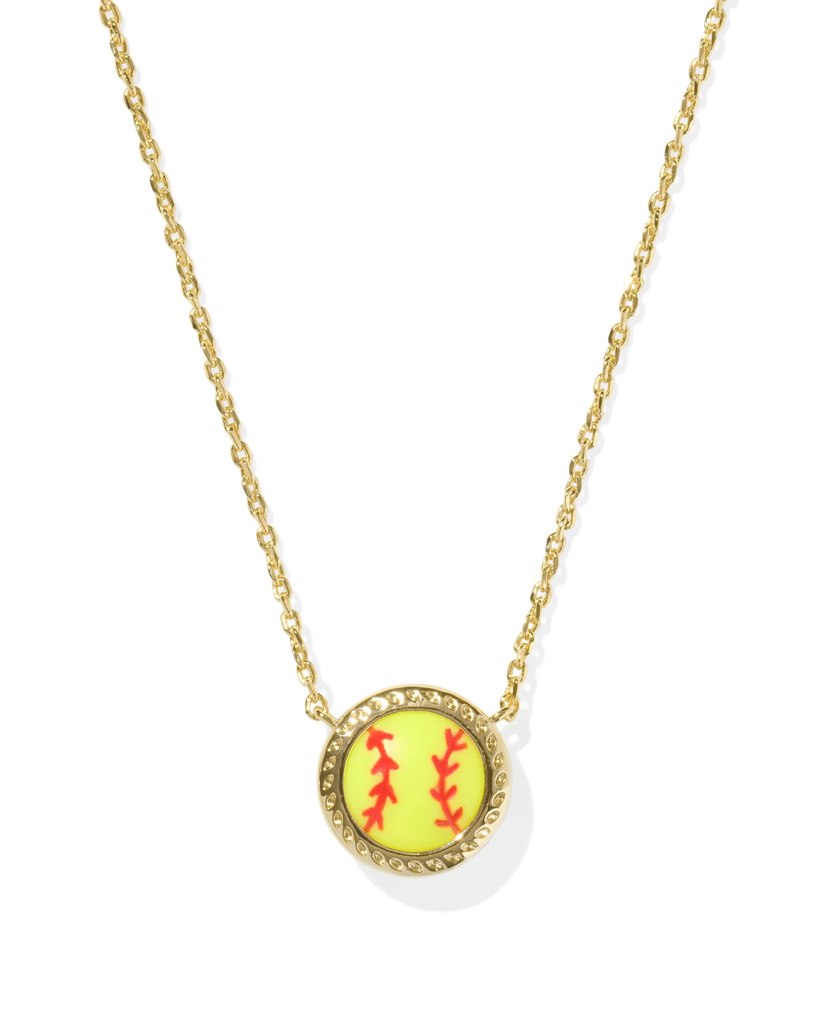 Softball Gold Short Pendant Necklace | Kendra Scott