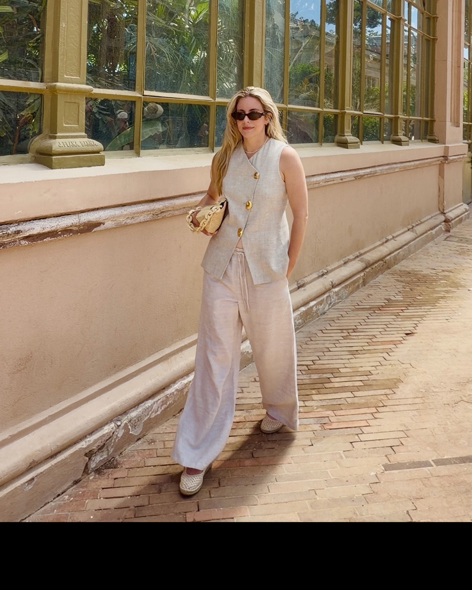 Neutral Linen Outfit for Europe Summer 

One of my favorite neutral linen looks from Spain 🤍 An easy elevated outfit for walking around Barcelona, vacation dinners, or warm summer days. Linking my vest, linen pants, woven bag, espadrilles + accessories.

#LTKootd #LTKgrwm #LTKTravel