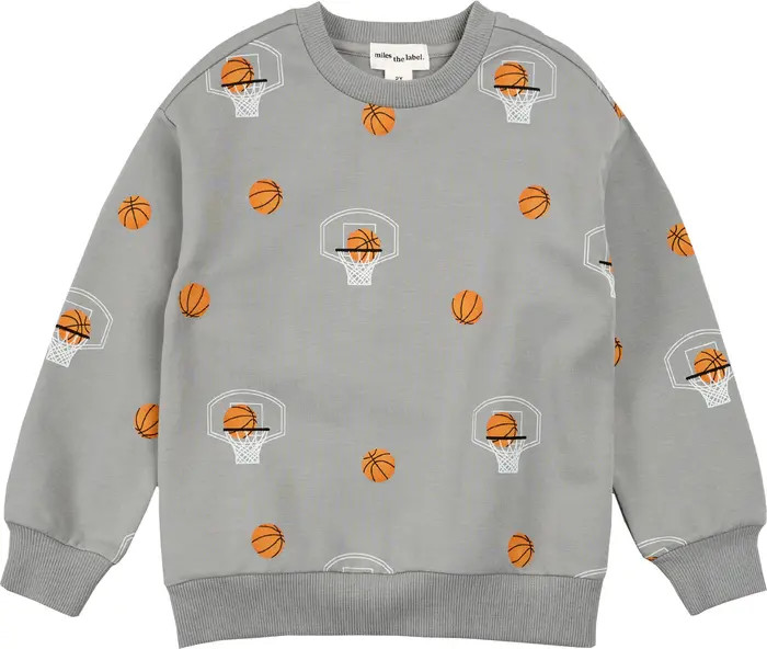 Kids' Basketball Print French Terry Sweatshirt | Nordstrom