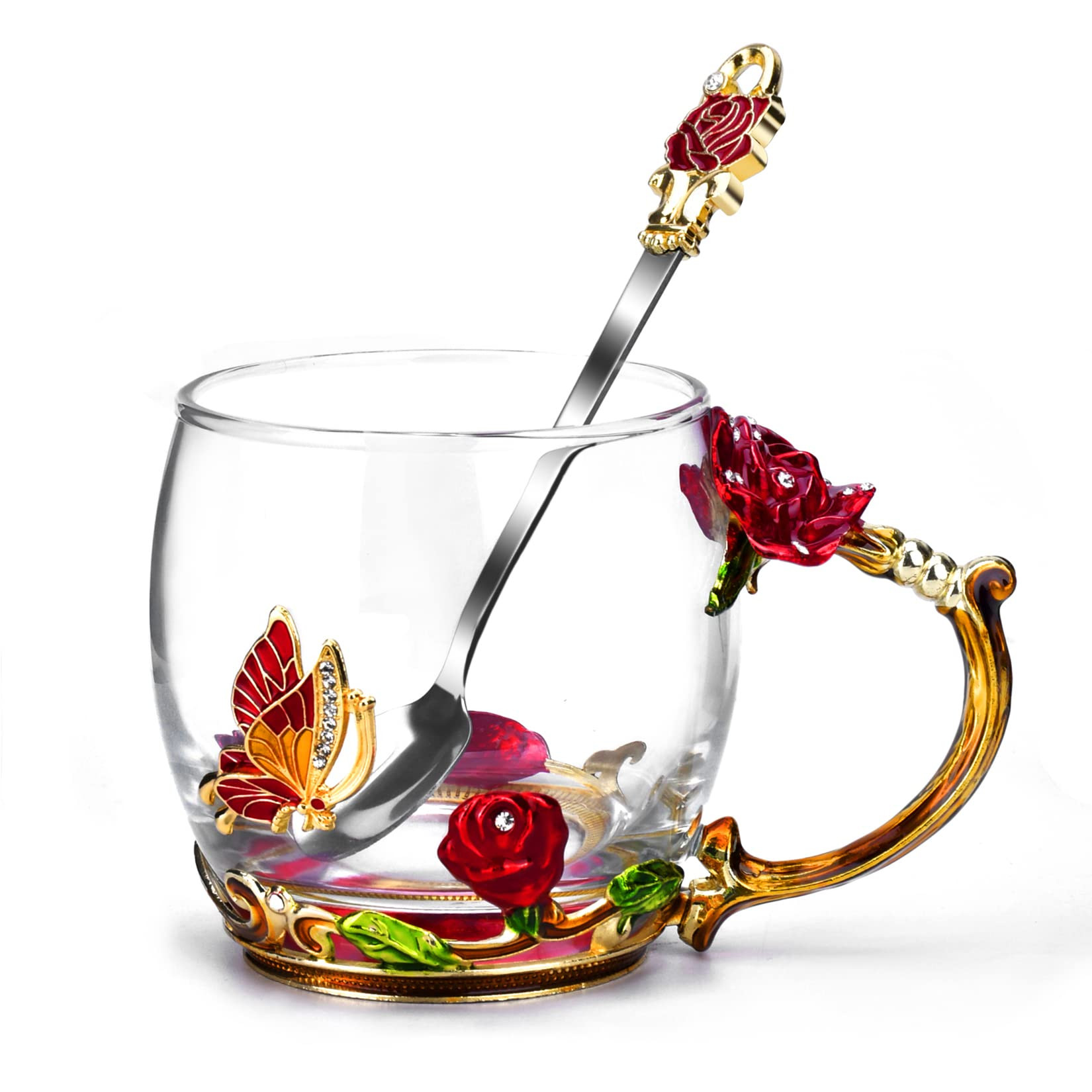 OEAGO Gifts for Mom Women Mothers Day Valentines Day Gifts Glass Coffee Enamels Mug Best Birthday Valentine's for Her Girlfriend Wife from Daughter Son Tea Cup Christmas Stocking Stuffers | Amazon (US)