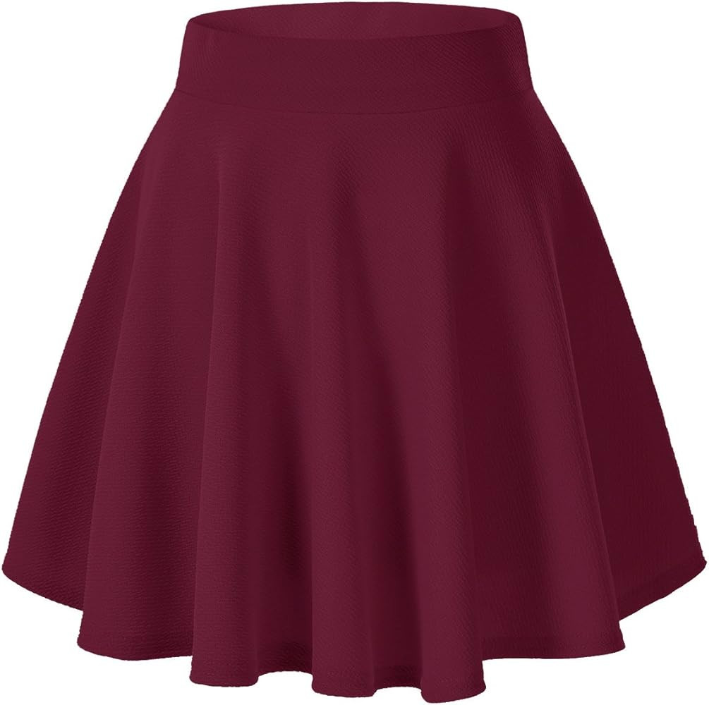 Urban CoCo Women's Basic Versatile Stretchy Flared Casual Mini Skater Skirt | Amazon (US)