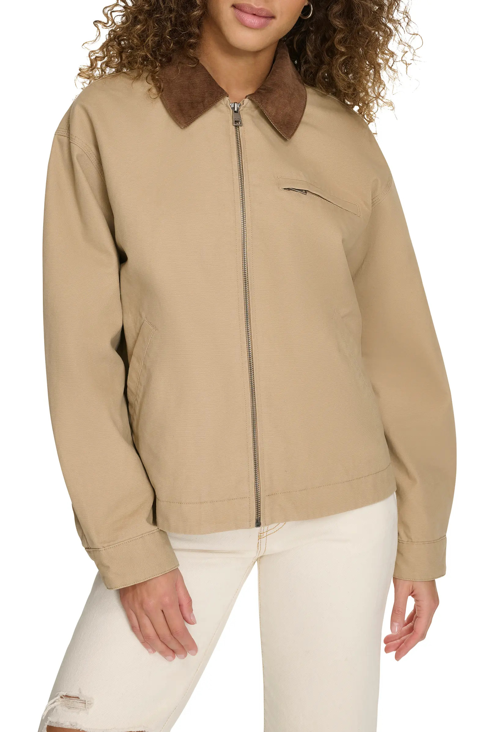 Levi's® Cotton Twill Utility Jacket with Corduroy Collar | Nordstrom | Nordstrom