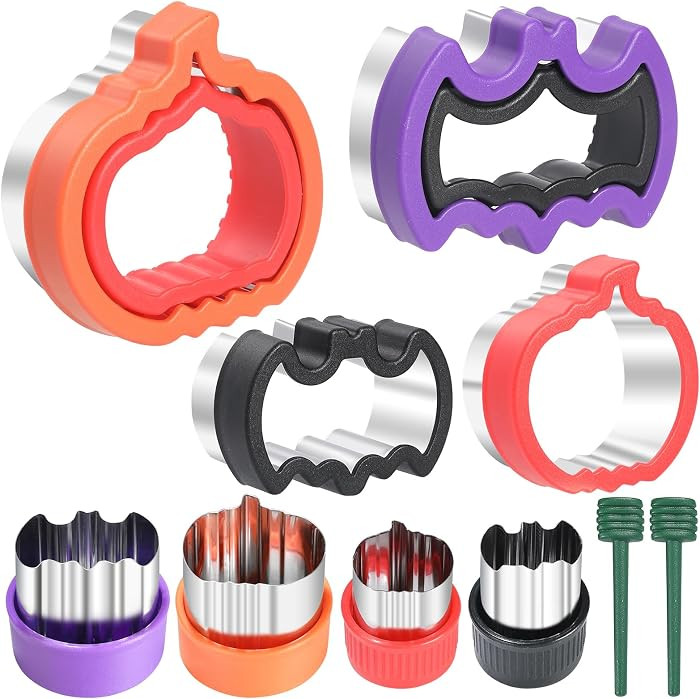 Halloween Cookie Cutters Shapes,Pumpkin and bat shapes\uff0cStainless Steel Biscuit Cutters -Sand... | Amazon (US)