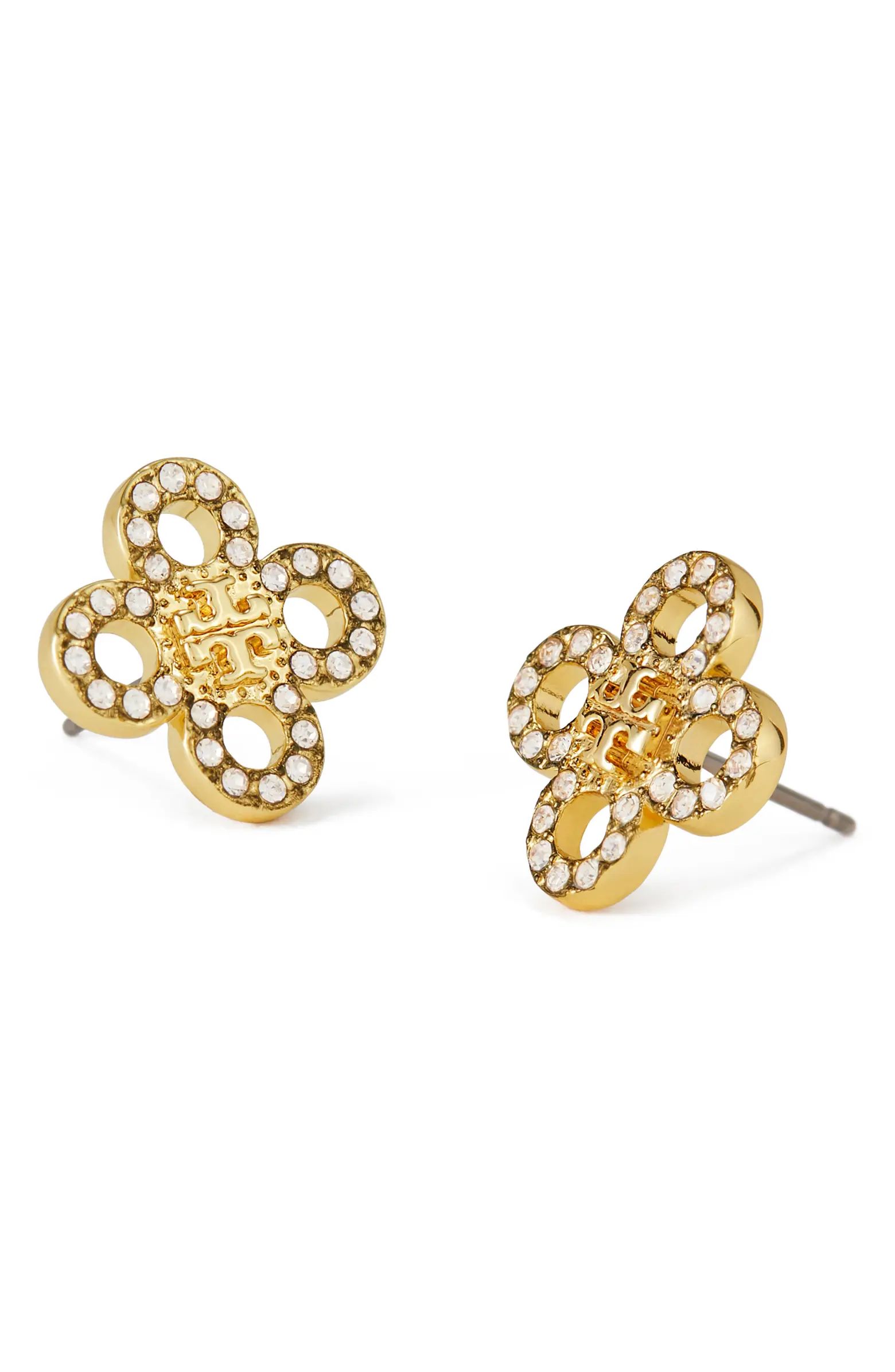 Small Kira Pavé Clover Stud Earrings | Nordstrom