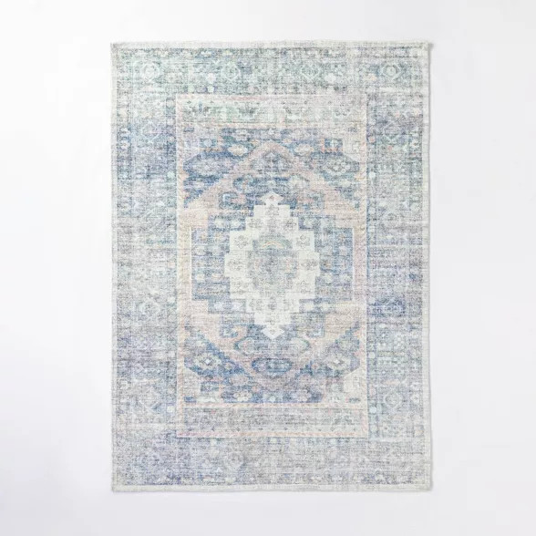 Brighton Distressed Vintage Persian Rug Light Blue - Threshold™ designed with Studio McGee | Target