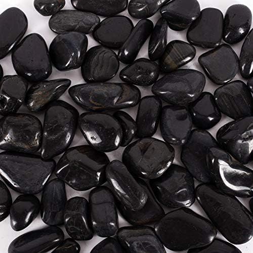 Galashield 5 lb Black Rocks Pebbles for Plants Natural Decorative Polished Stones for Planters Su... | Amazon (US)