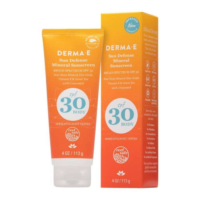 DERMA E Sun Defense Mineral Body Sunscreen - SPF 30 - 4oz | Target