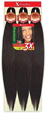 MULTI PACK DEALS! Outre Braids X-Pression Kanekaion 3X Pre Stretched Braid 42" (3-PACK, 1B) | Amazon (US)