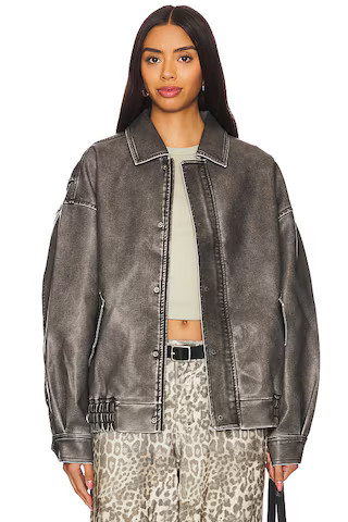 LIONESS Kenny Bomber Jacket in Slate from Revolve.com | Revolve Clothing (Global)