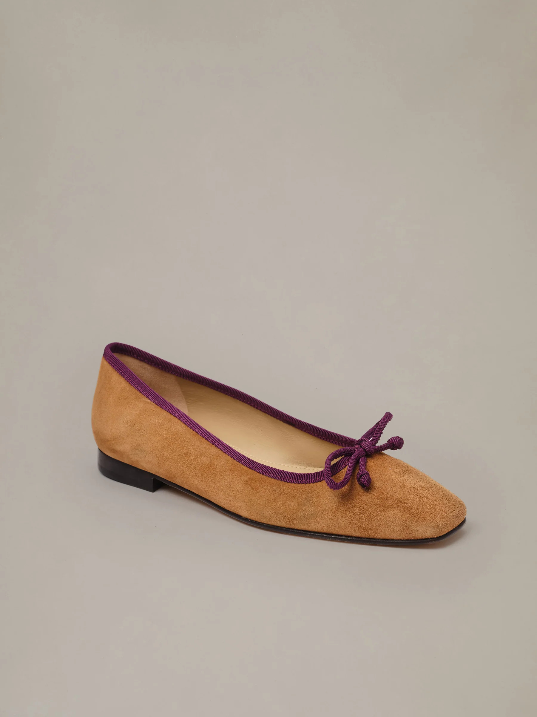 Cognac Solid Viola Suede Ballet Flats | Women's Shoes | J.McLaughlin | J.McLaughlin
