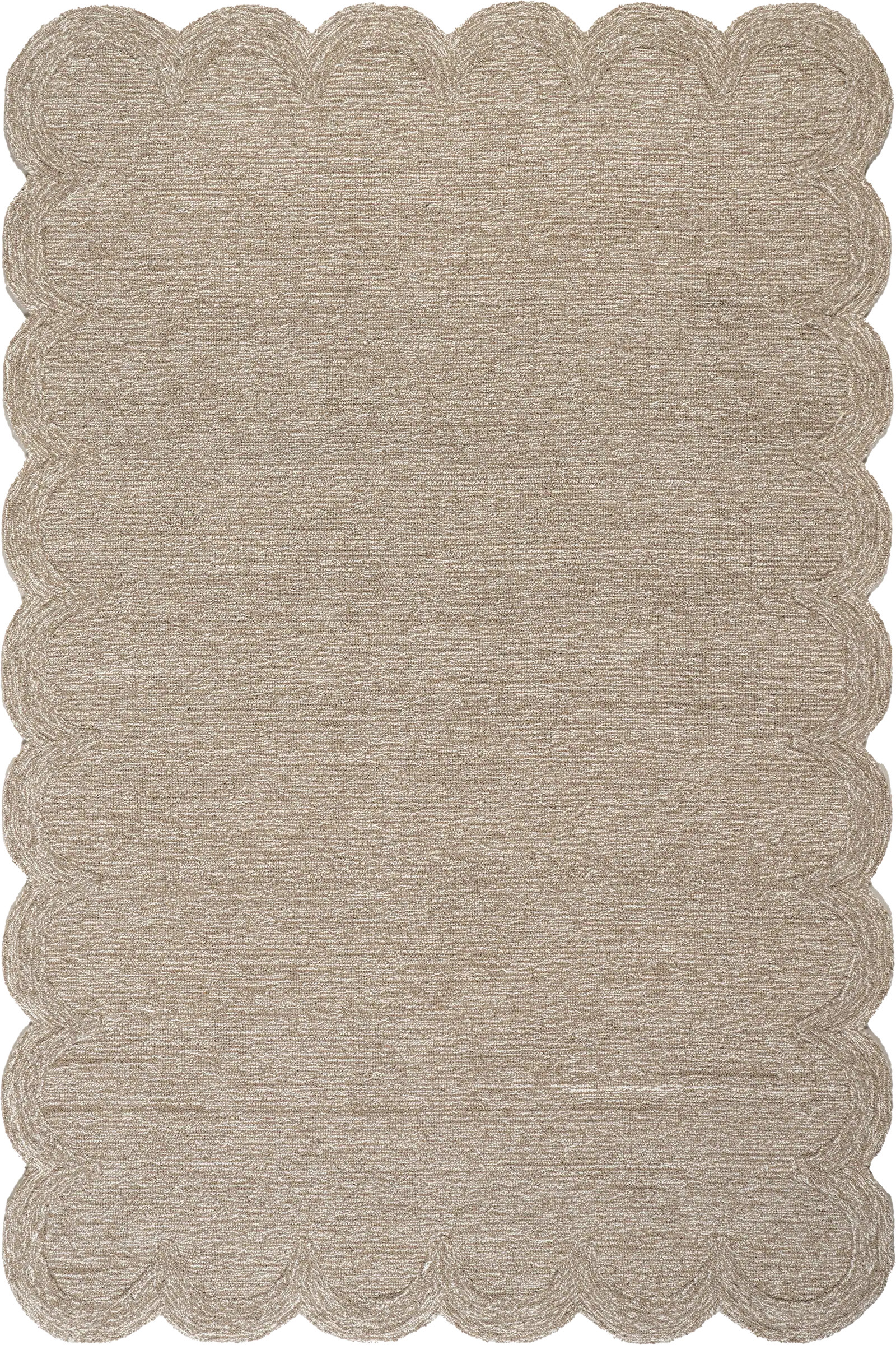 Broaun Solid Bordered Rug | Oatmeal | Rugs USA