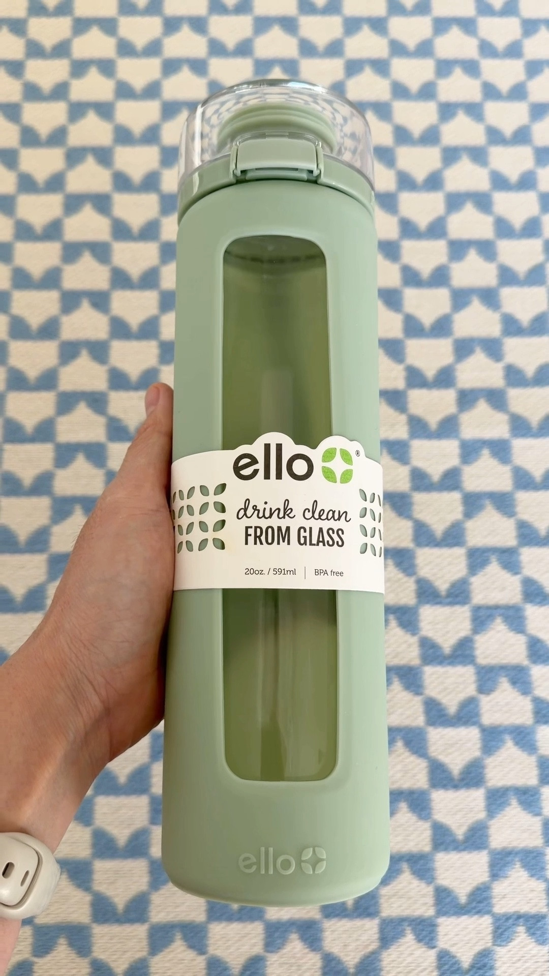 Sale alert! 😍 Just picked up this Ello glass water bottle in sage and it’s been such a good everyday find. 💚 The color is soft and fresh—perfect little pop for spring—and it’s cute enough to bring to the gym or keep on your desk. 🙌🏻 It’s a glass water bottle with a silicone sleeve, has a one-touch flip lid, and is dishwasher safe which makes it super easy to use daily. It also comes in multiple colors, so there are a few really good options to choose from! ☺️ Simple, functional, and a nice little upgrade to your routine. Linked it here! 💦 #EverydayEssentials #GlassWaterBottle
#WaterBottle 

#LTKHome #LTKSaleAlert #LTKActive