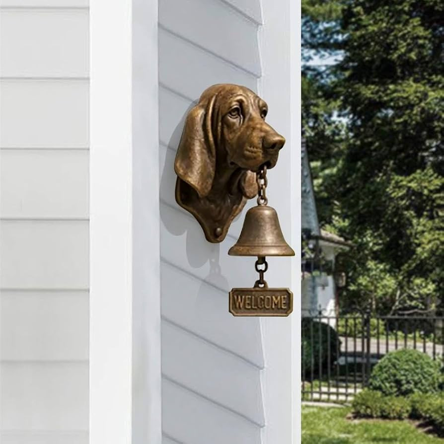 Basset Hound Welcome Doorbell, Vintage Cast Iron Dinner Doorbell, Cast Iron Dinner Bell Wall-Moun... | Amazon (US)