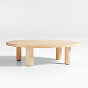 La Sal Natural Oak Wood 56" Asymmetrical Coffee Table | Crate & Barrel | Crate & Barrel