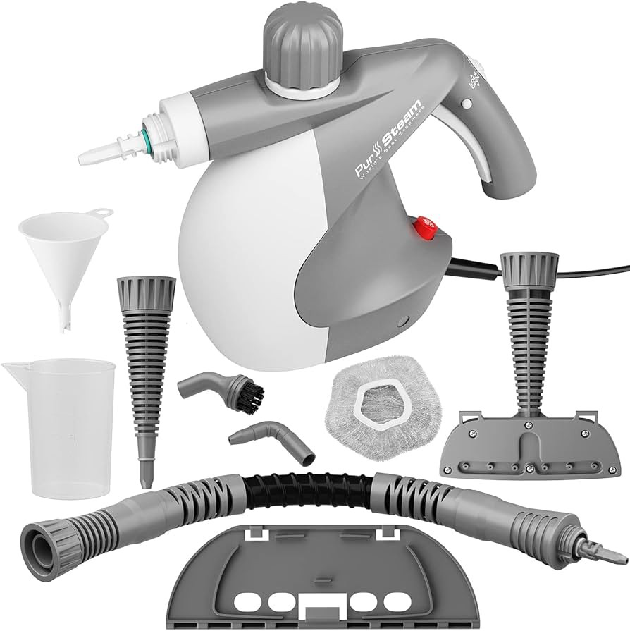 PurSteam Handheld Portable Steam Cleaner Couch Cleaner - Fast Heating, Long Cord (9-piece set) | Amazon (US)