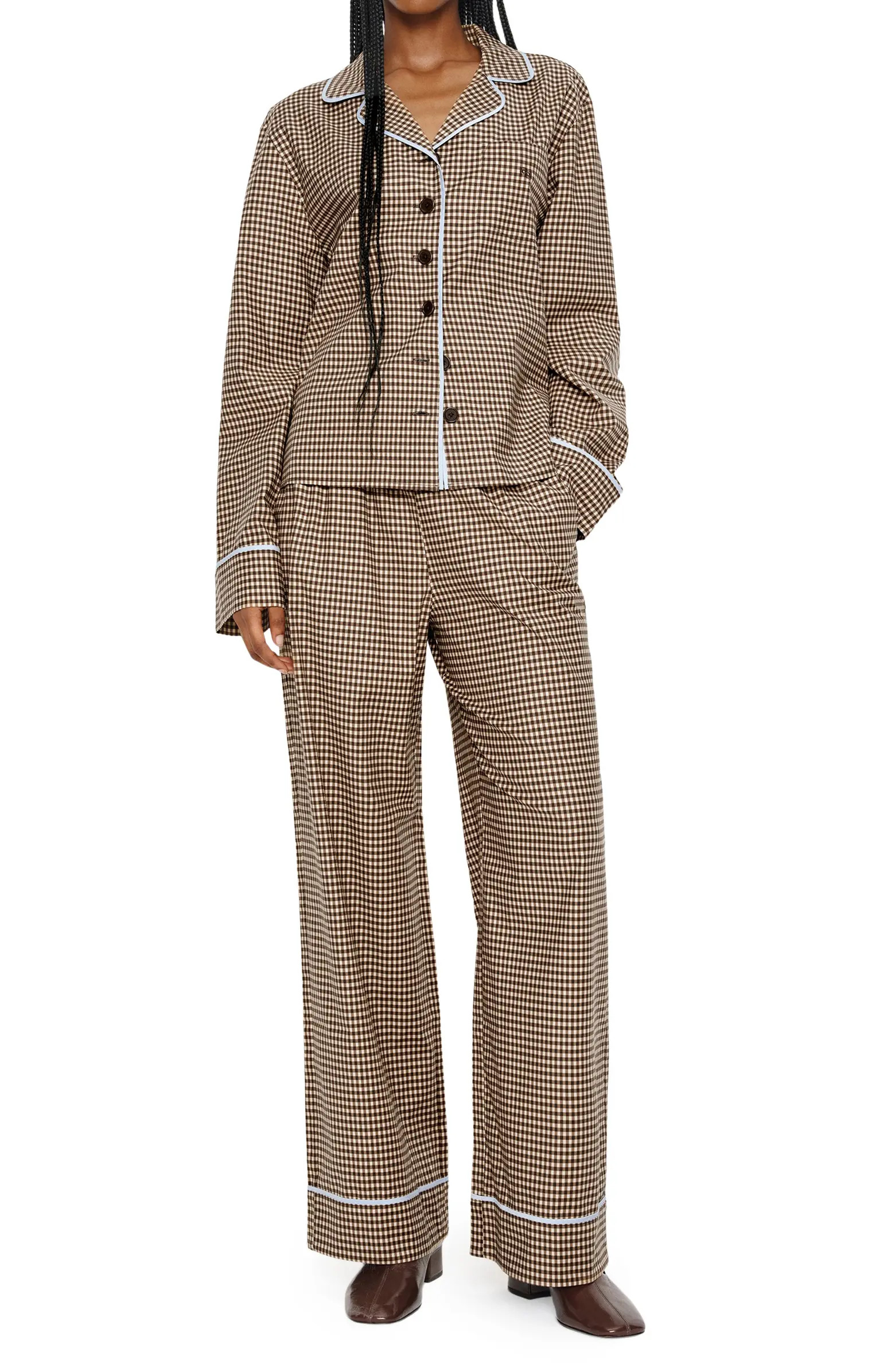 Coco Contrast Piping Stretch Organic Cotton Pajamas | Nordstrom