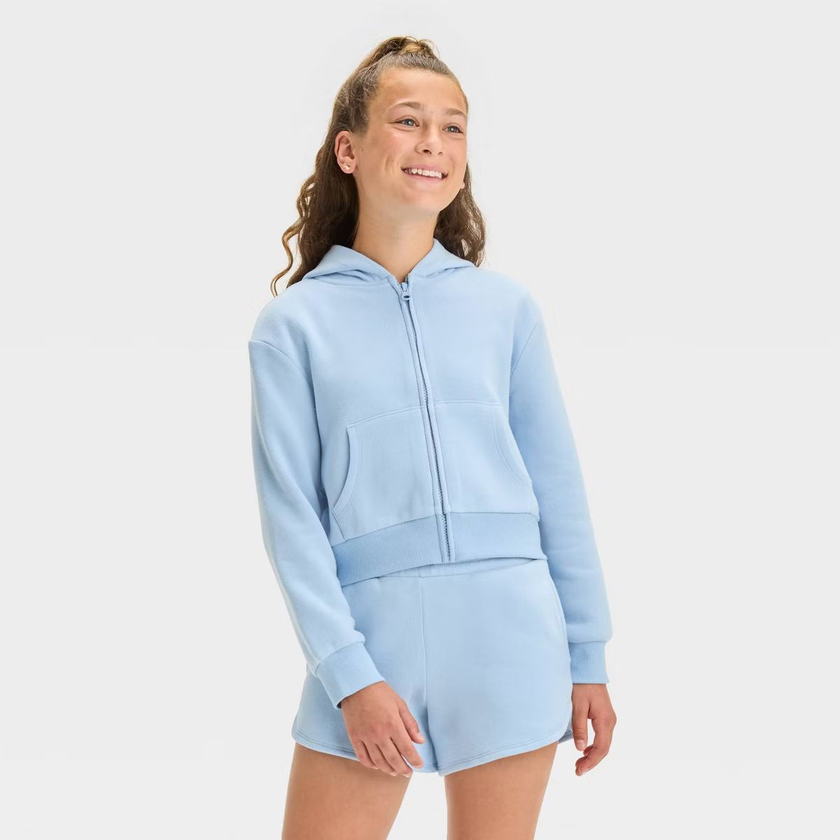 Girls' Cropped Hoodie Zip-Up Sweatshirt - art class™ | Target