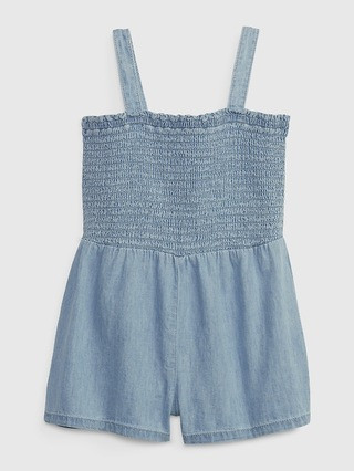 Toddler Denim Smocked Romper with Washwell | Gap (CA)