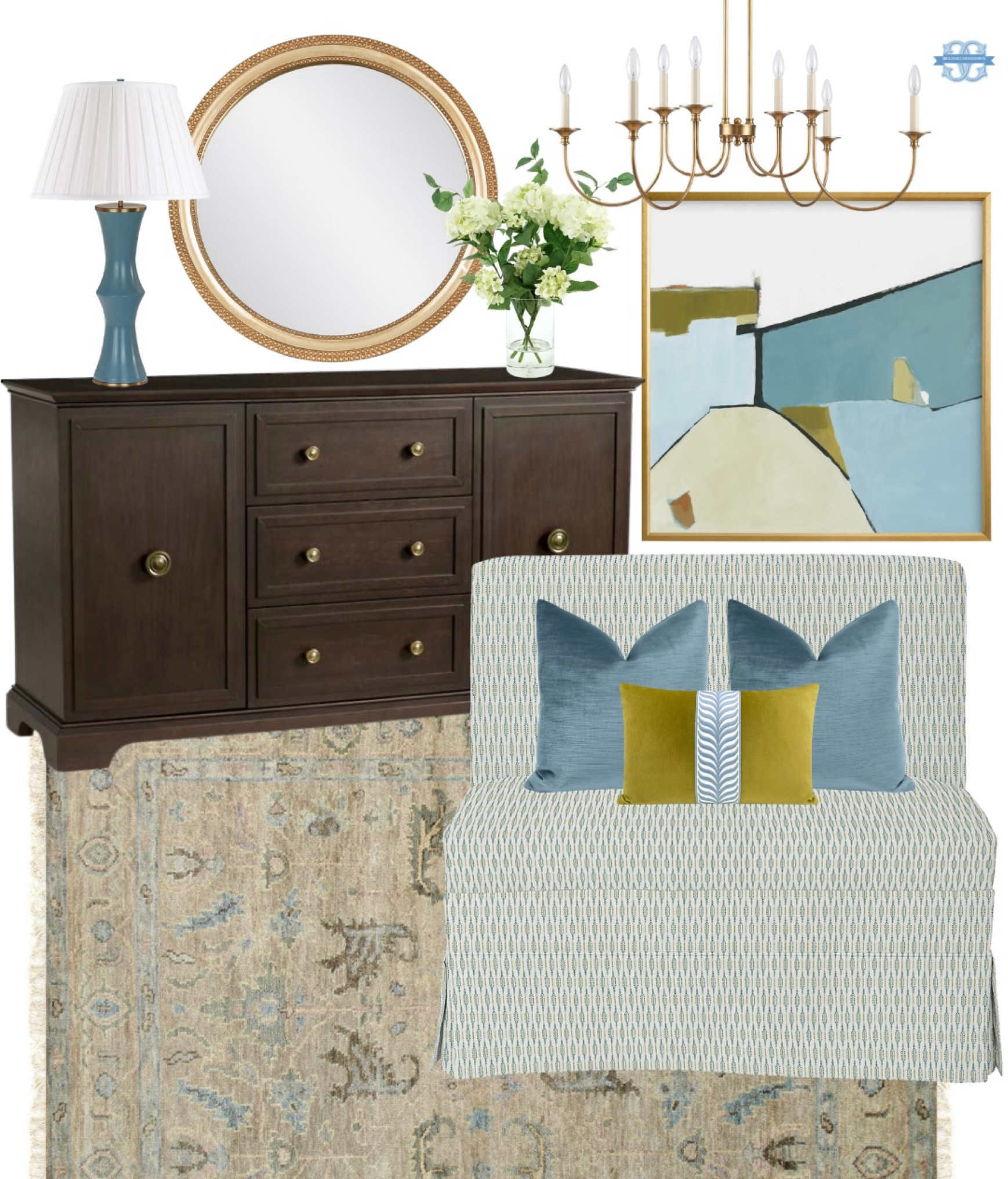 Blue and green inspo for a dining area or nook!💚

Home Decor, Grandmillennial, Sideboard, Bench, Banquette, Rug, Art, Chandelierr

#LTKHome