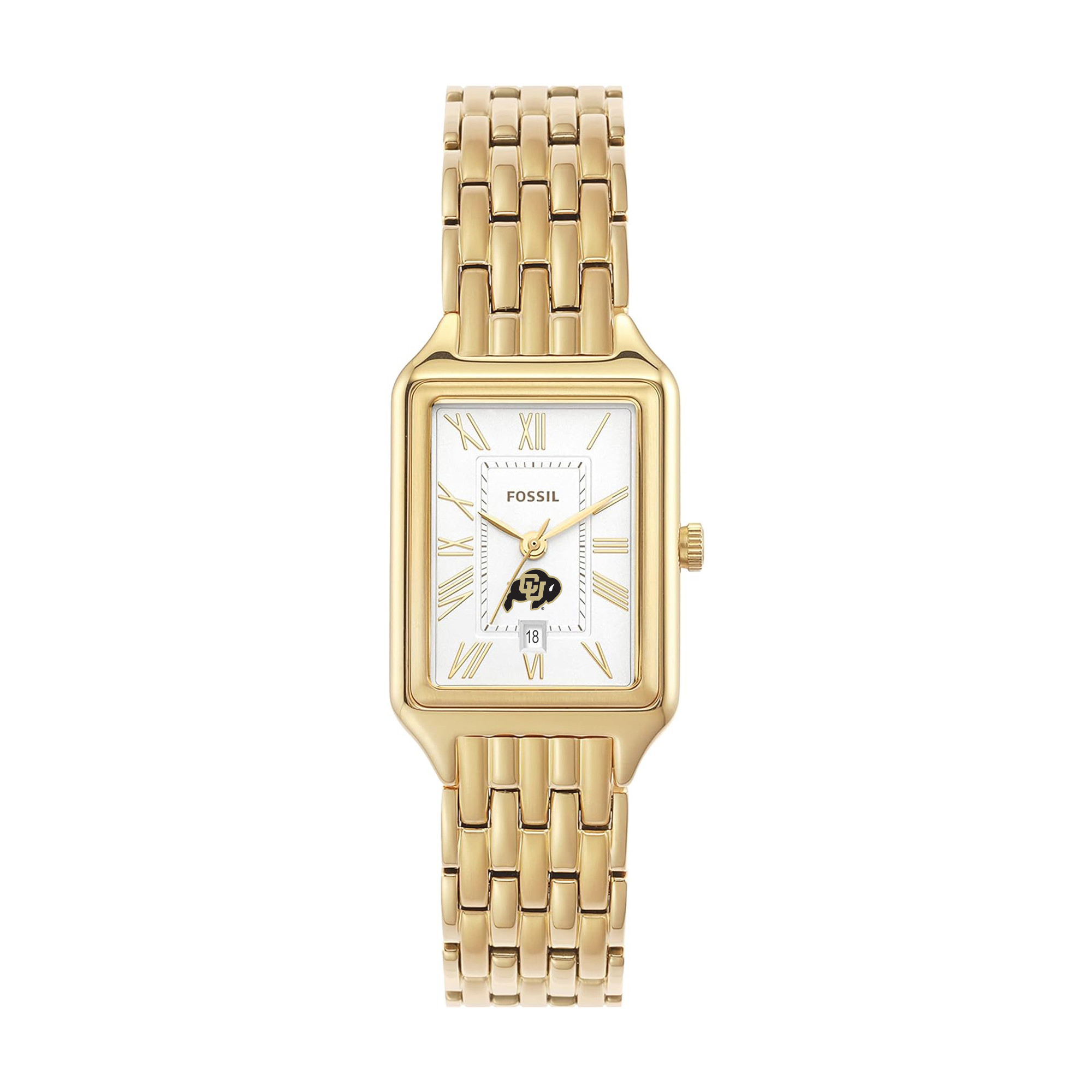 Women's Fossil Colorado Buffaloes Raquel Gold-Tone Stainless Steel Watch | Fanatics