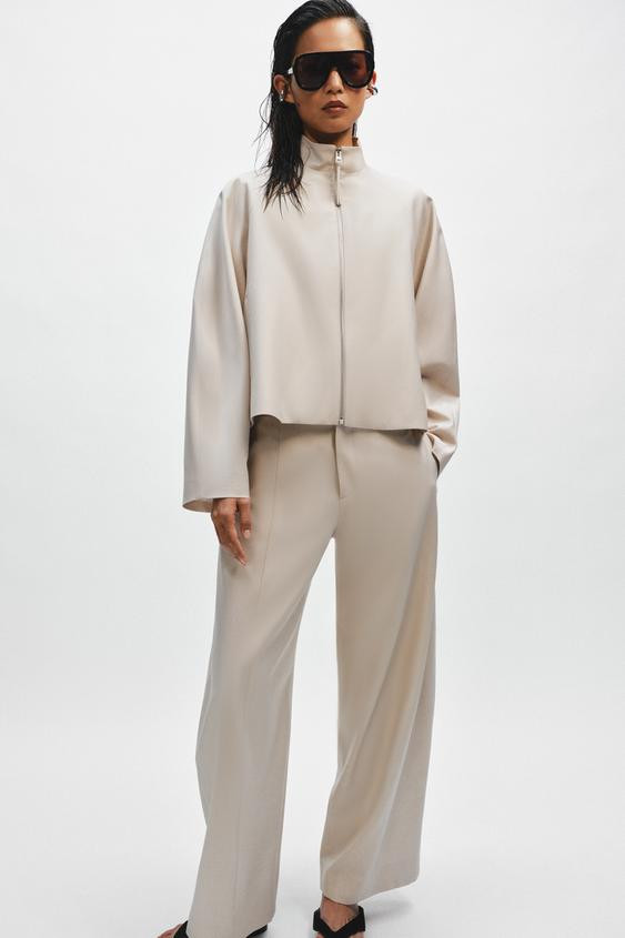 ZW COLLECTION BALLOON WOOL BLEND TROUSERS | Zara UK