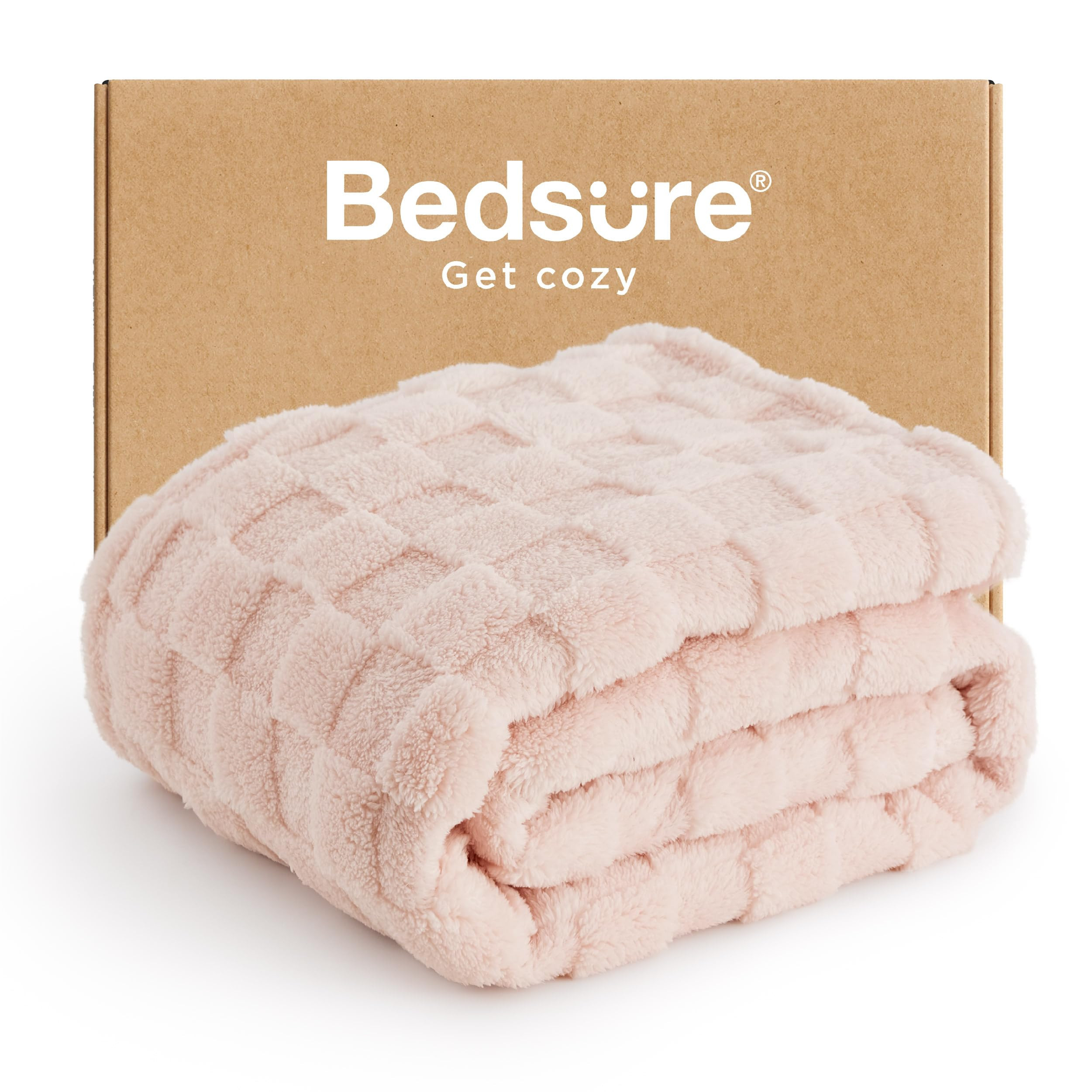 Bedsure GentleSoft Pink Throw Blanket for Couch - Checkered Fleece Blankets Gifts for Women Men G... | Amazon (US)