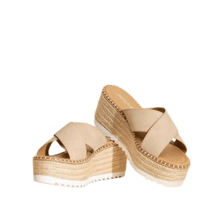 Womens Raffia Platform Slides | Walmart (US)