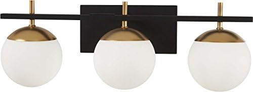 George Kovacs P1353-618 Alluria 3 Light Bath, 225 Watt Total, Weathered Black w/Autumn Gold | Amazon (US)