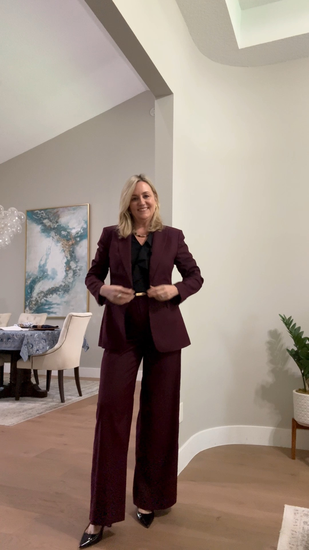 Love this burgundy suit!  Work outfit, professional outfit, work outfit over 50, fall outfit

#LTKWorkwear #LTKdayinmylife #LTKSeasonal