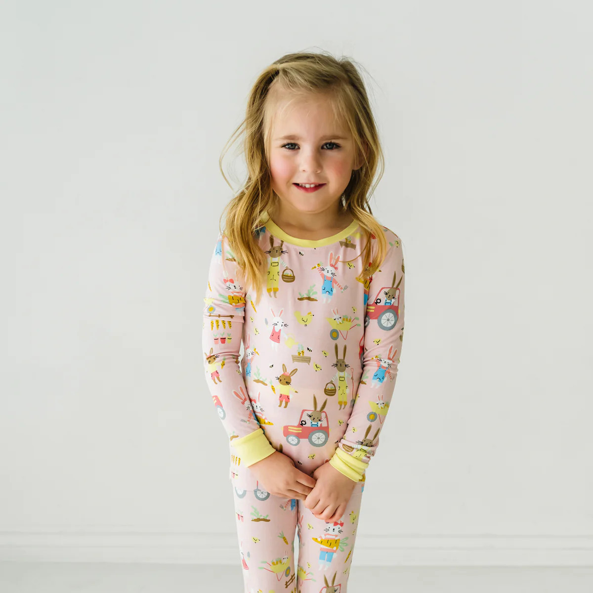 Petal Hop To It Two-Piece Bamboo Viscose Pajama Set | Little Sleepies