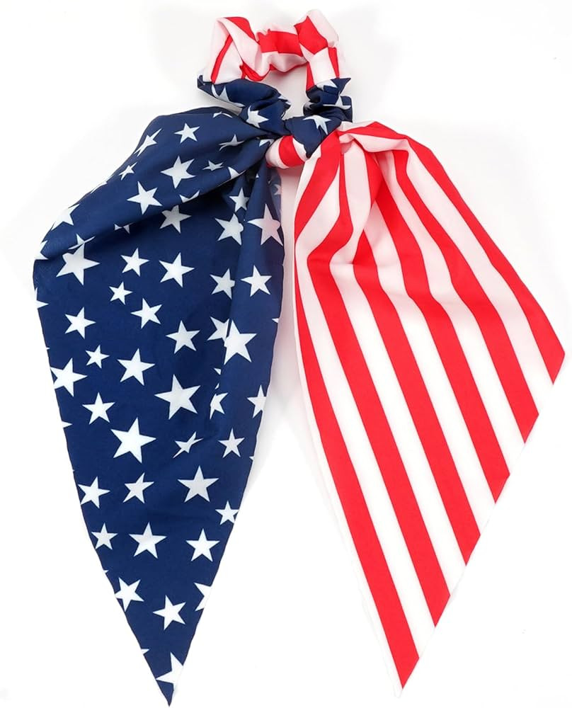American Flag Hair Ties for Women Girls Independence Day 4th of July Hair Scrunchies Red White Bl... | Amazon (US)