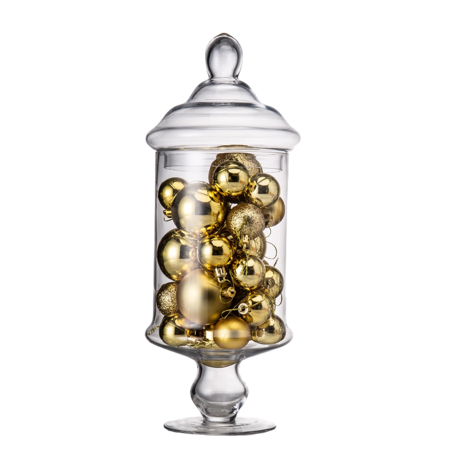 Large Apothecary Jar Glass, Clear Glass Candy Jars with Lids, Classic Footed Glass Candy Containe... | Amazon (US)