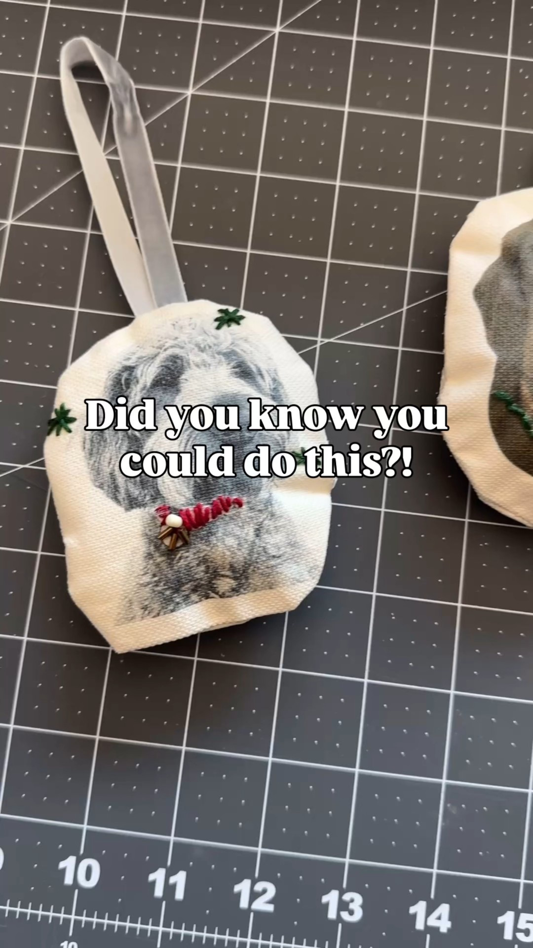 DIY Fabric ornaments 

Print your images on printable canvas fabric leaving AT LEAST a 1/2 inch around the edges
Cut out your images (keep that 1/2+ inch!)
Cut a second piece of fabric in the same size/shape
Decorate your pictures using fabric glue, beads, sequins, embroidery thread, etc…

Making these into stuffed ornaments is like sewing a pillow… 
* Stack your 2 pieces of fabric together right side IN. 
* Tuck a loop of ribbon between your fabric pieces with the ends sticking out. Make sure the ends stick out at the TOP of your image.
* Stitch around the edge of your fabric about 2/3 of the way using a machine or hand sewing. **make sure you leave enough space around your image so you don’t sew over the picture!**
* Turn your fabric right side out and fill with polyfill/stuffing.
* Stitch closed or use fabric glue to close

#LTKHome #LTKHoliday #LTKFindsUnder50