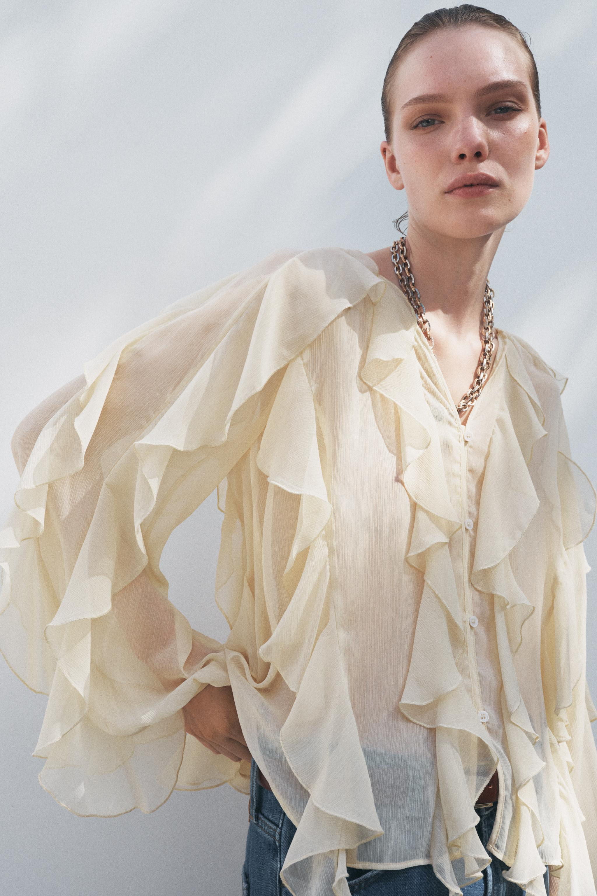 RUFFLED BLOUSE ZW COLLECTION | Zara US