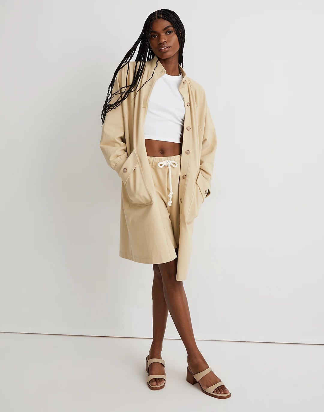 Structured Terry Longline Coat | Madewell