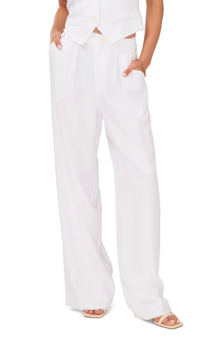 Side Button Tab Wide Leg Pants | Nordstrom