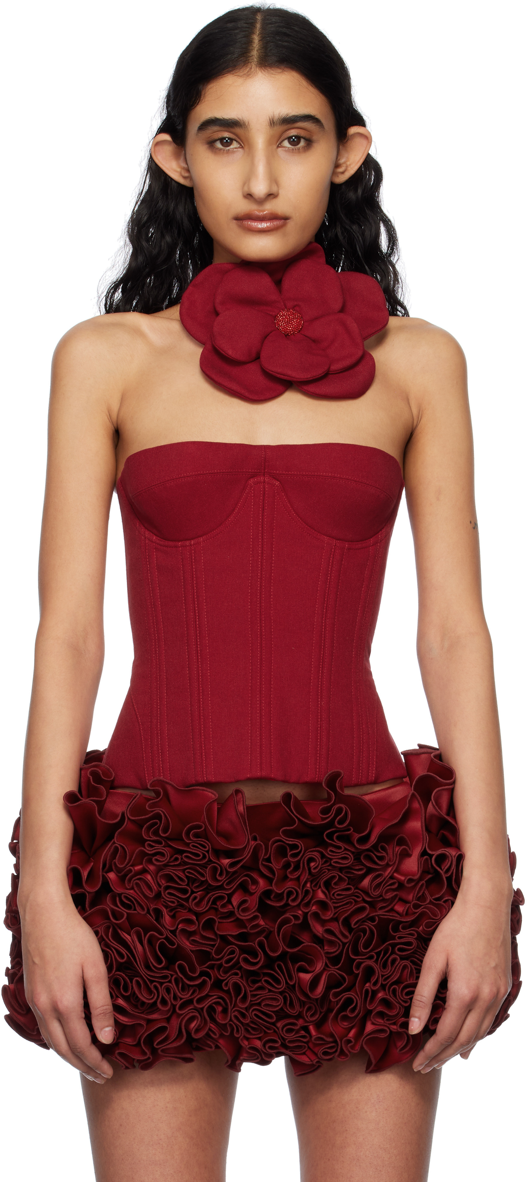 Fancì Club Red Paradise Cupped Corset | SSENSE