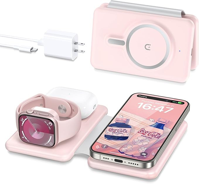 Wireless Charger iPhone - 3 in 1 Charging Station for Apple Devices for iPhone 16 15 14 13 12 Pro... | Amazon (US)