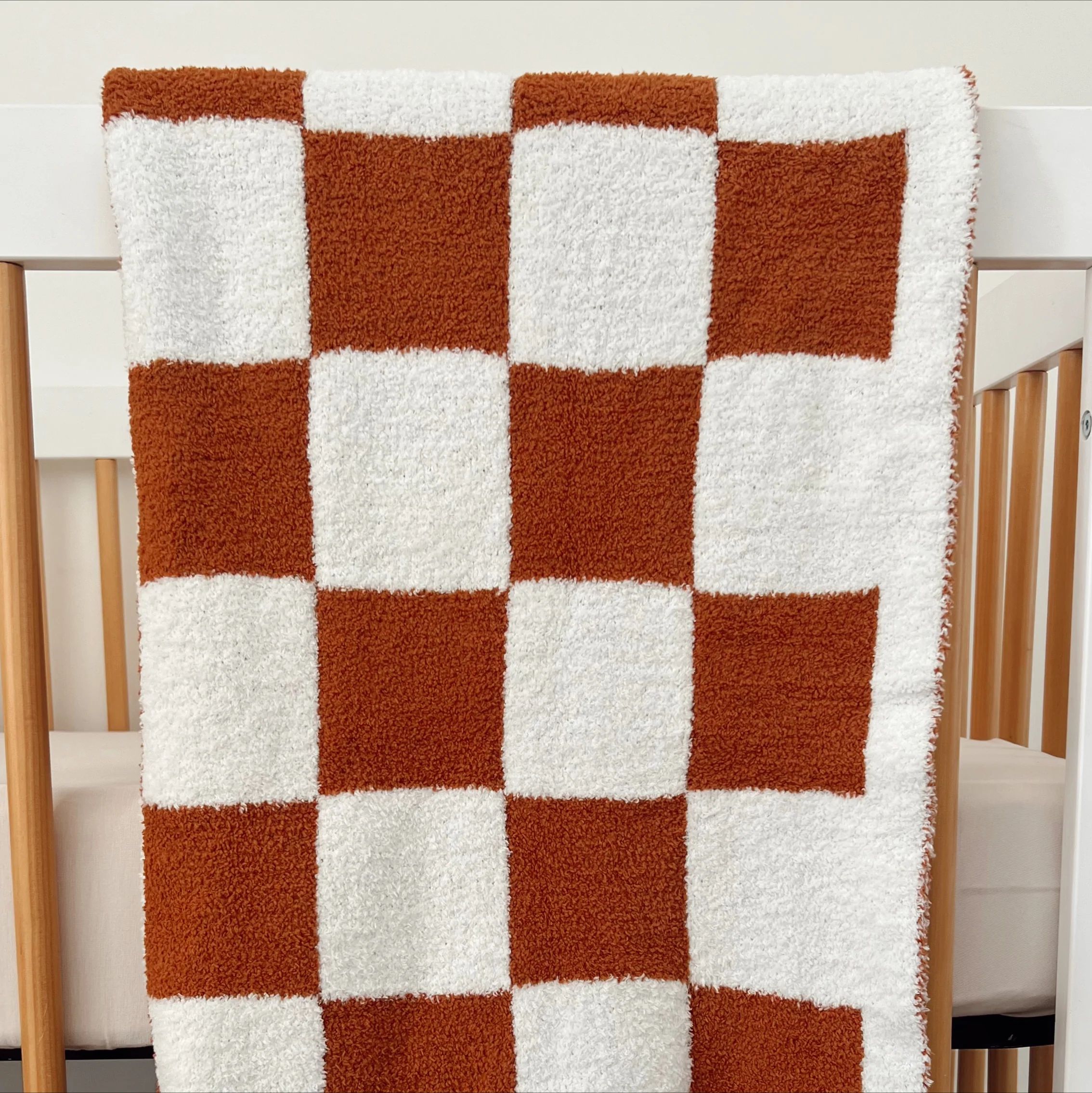 PhufyBliss™ Checker Blanket, Cinnamon | SpearmintLOVE
