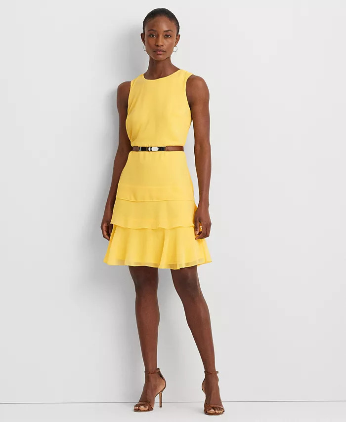 Lauren Ralph Lauren Women's Georgette Shift Dress - Macy's | Macy's