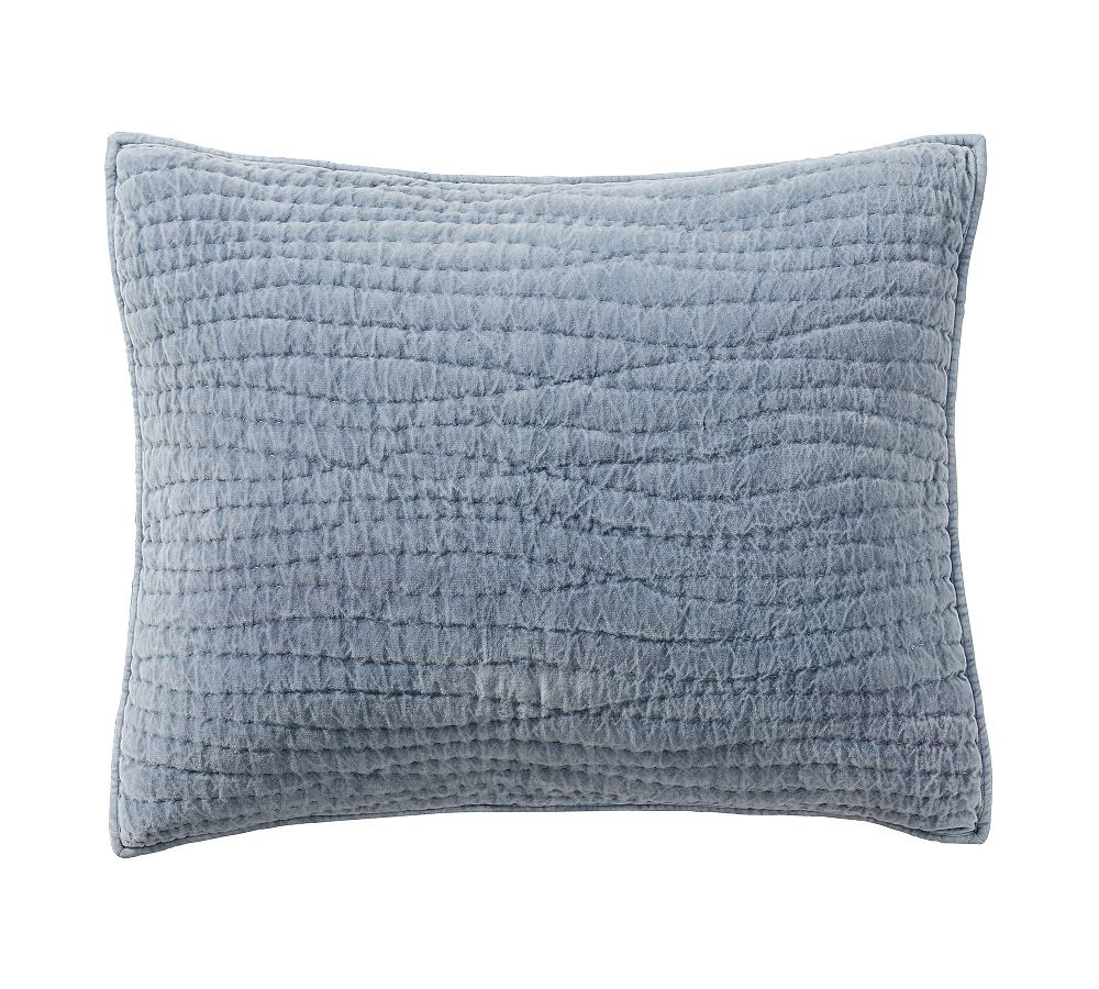Washed Velvet Handcrafted Quilted Sham | Pottery Barn (US)