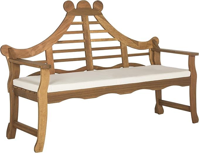 Safavieh PAT6741A Outdoor Collection Azusa Bench, Natural/Beige | Amazon (US)