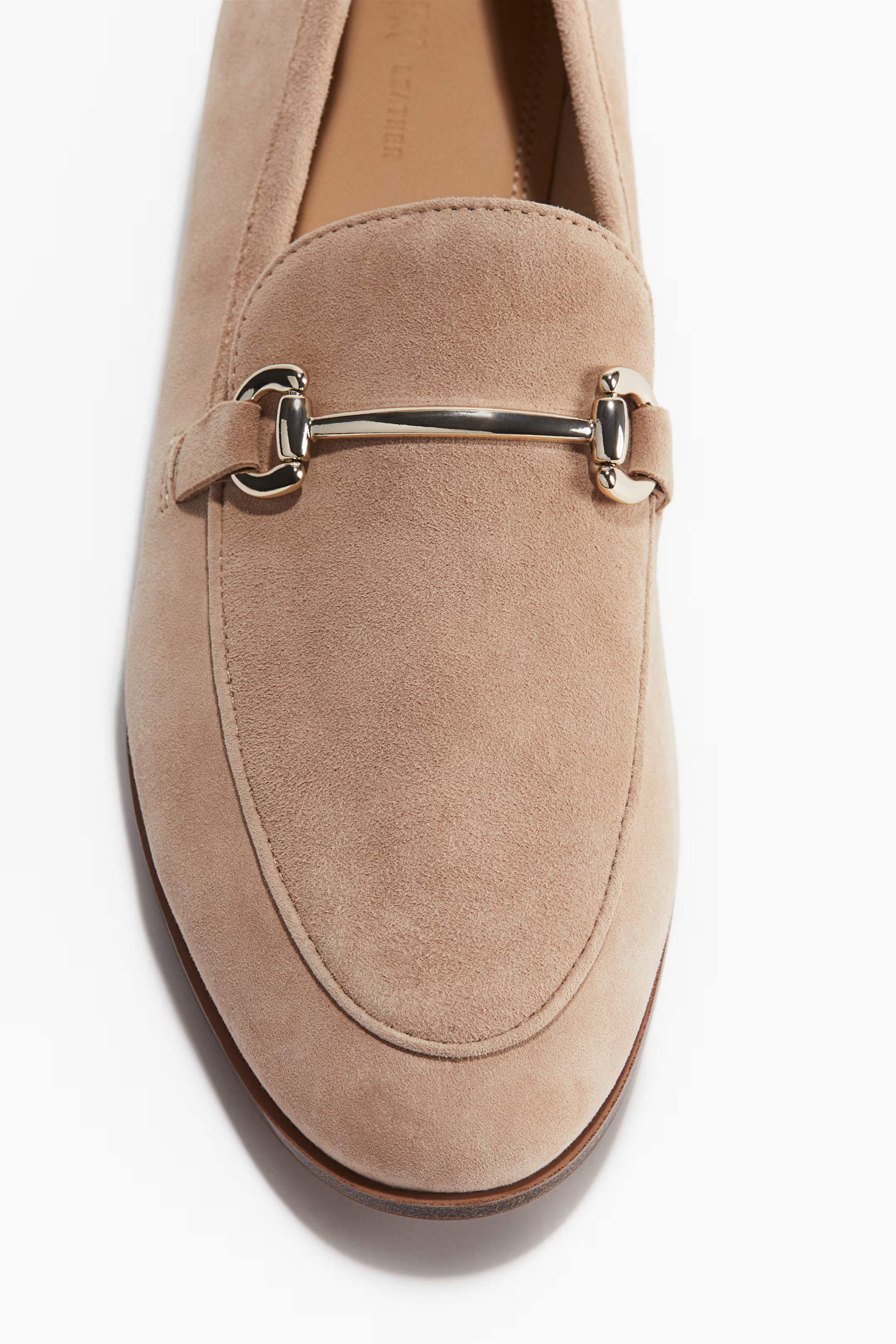 Leather Loafers - Low heel - Beige - Ladies | H&M US | H&M (US + CA)