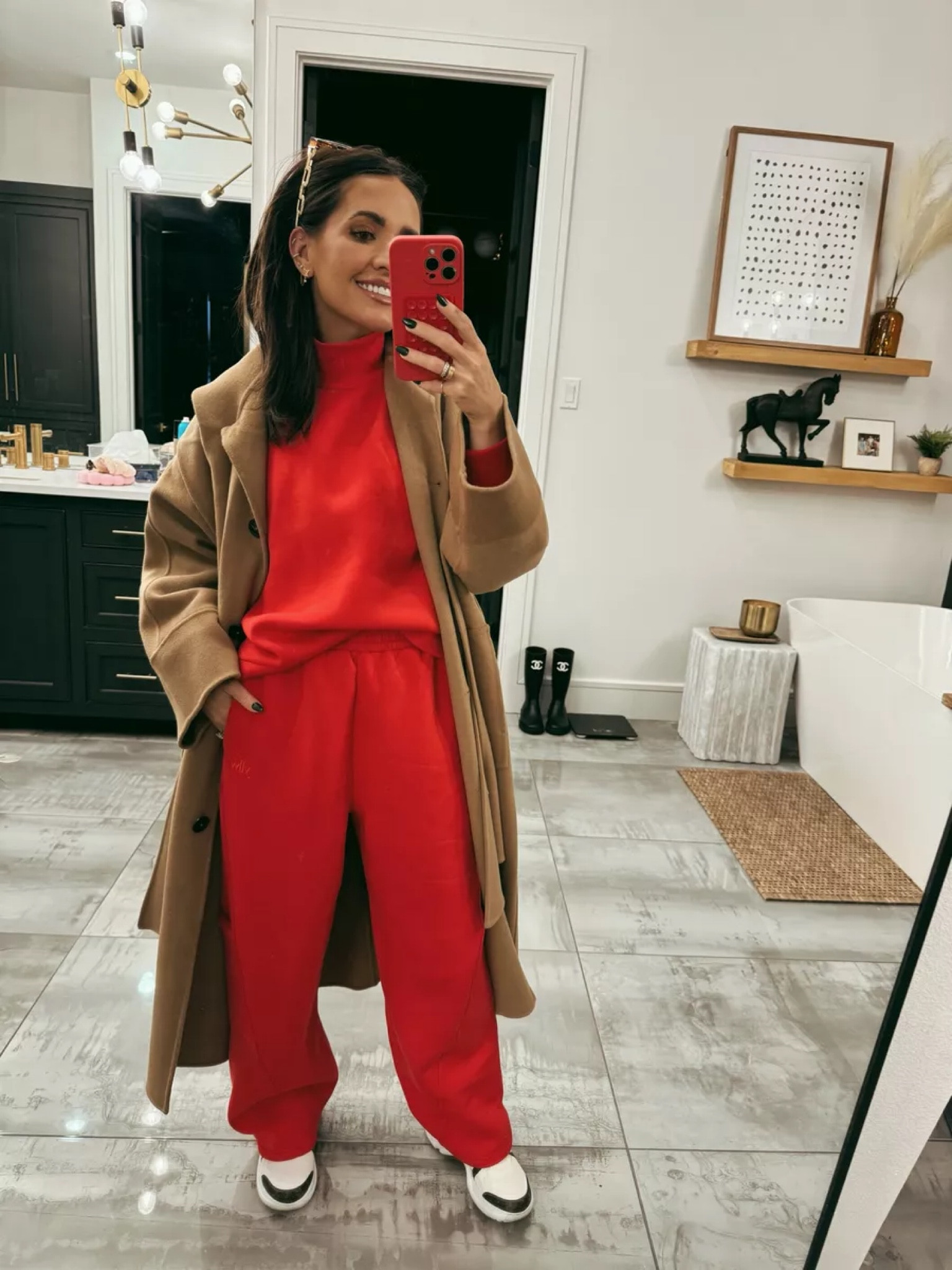 Love this red sweat set and coat combo for fall and winter! 

#LTKFitness #LTKStyleTip #LTKSeasonal
