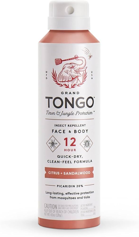 Grand Tongo DEET-Free Citrus + Sandalwood Insect Repellent with Picaridin- The 12 Hour Protection... | Amazon (US)